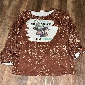 Girl Boutique Cow Shirt size 4t I’m‎ fragile not like a flower, like a bomb